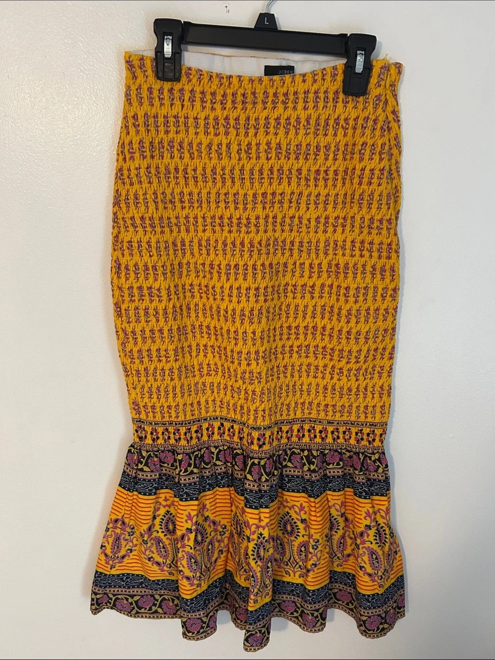 J. Crew Sunny Block Print Yellow Mermaid Style Size 00